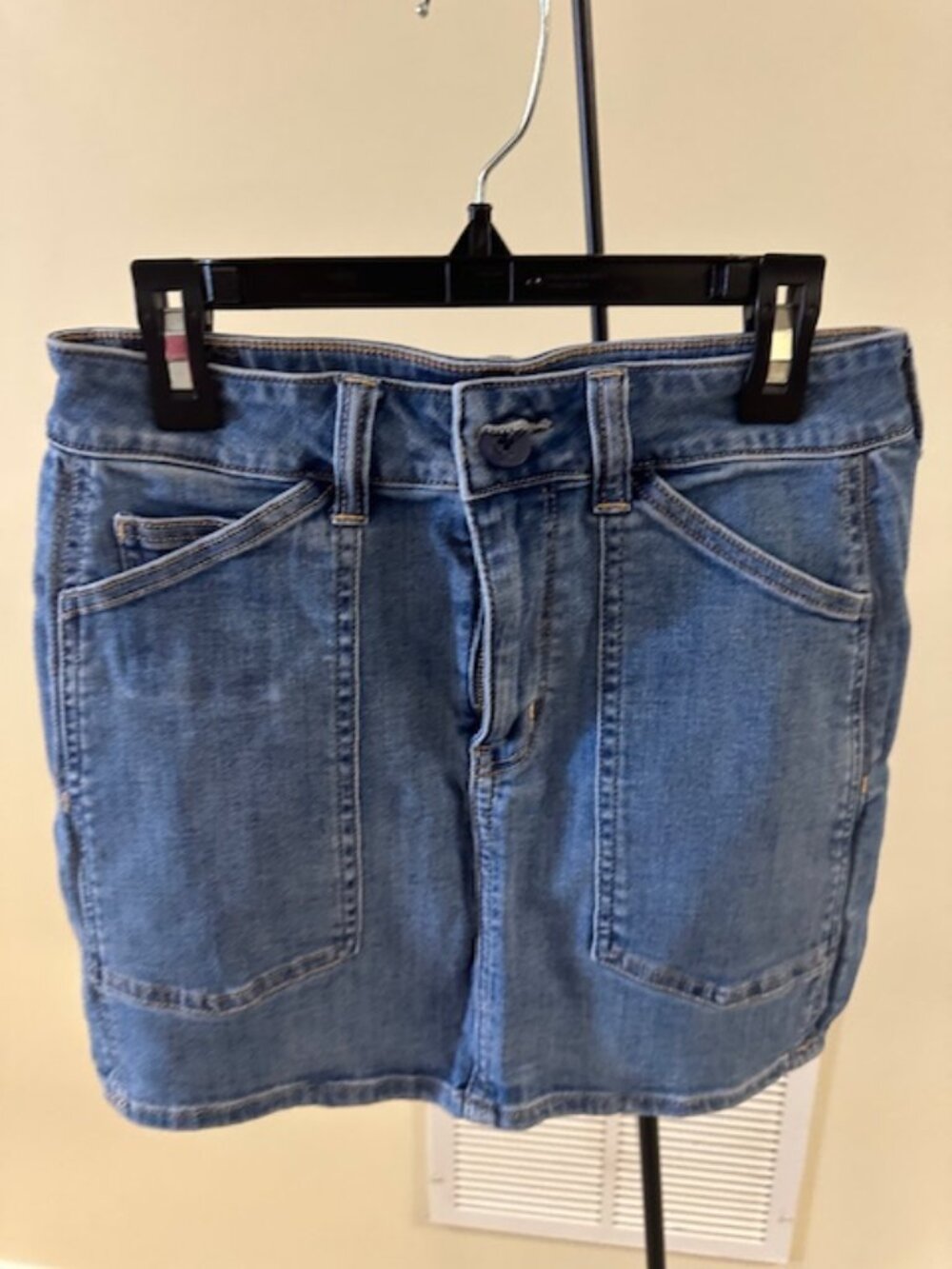 denim mini skirt